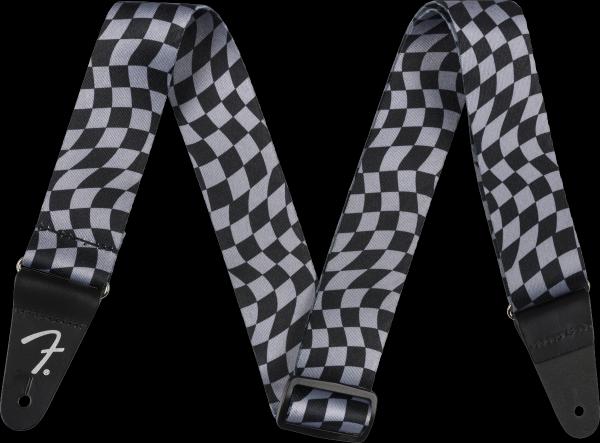 Fender Wavy Checkerboard Polyester Strap, Gray