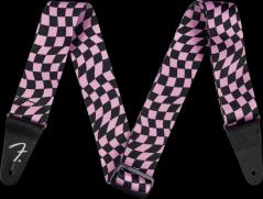 Fender Wavy Checkerboard Polyester Strap, Pink
