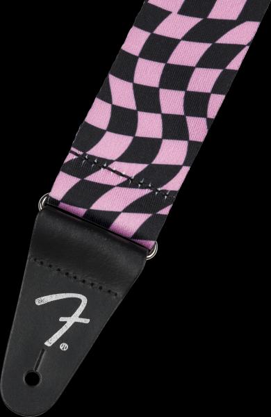 Fender Wavy Checkerboard Polyester Strap, Pink