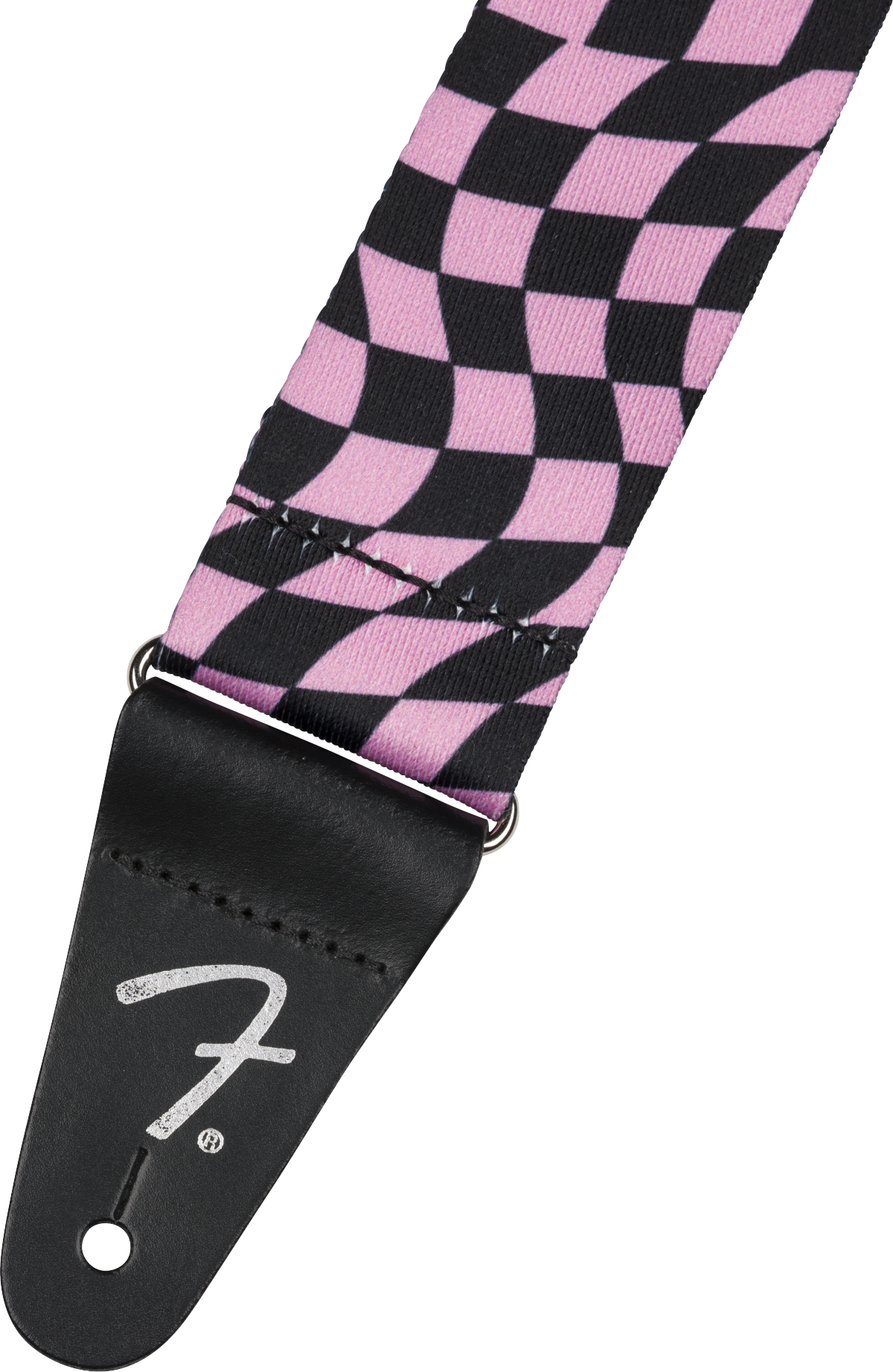 Fender Wavy Checkerboard Polyester Strap, Pink