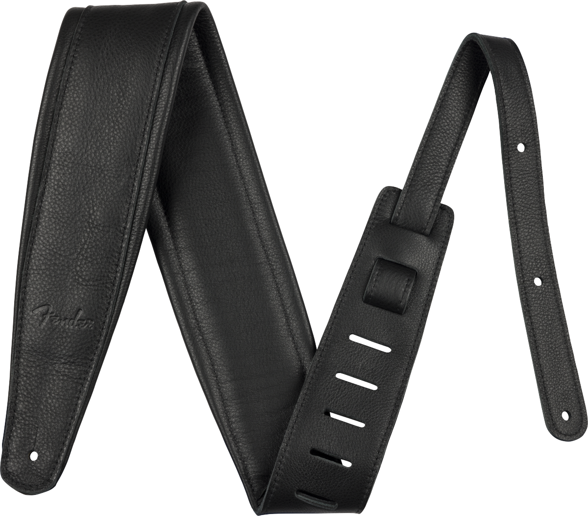 Fender 3.5" Premium Leather Strap, Black