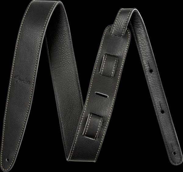 Fender Artisan Crafted Leather Strap, Black, 2"