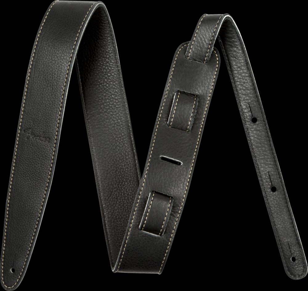 Fender Artisan Crafted Leather Strap, Black, 2"