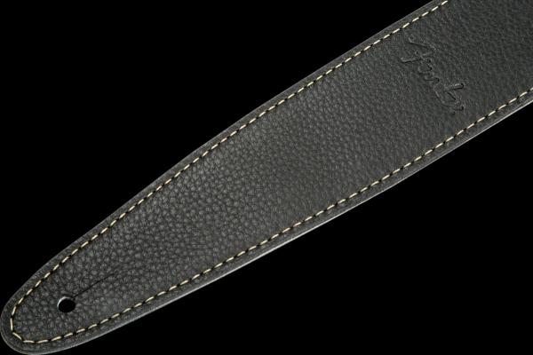 Fender Artisan Crafted Leather Strap, Black, 2"
