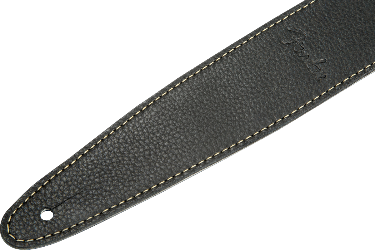 Fender Artisan Crafted Leather Strap, Black, 2"