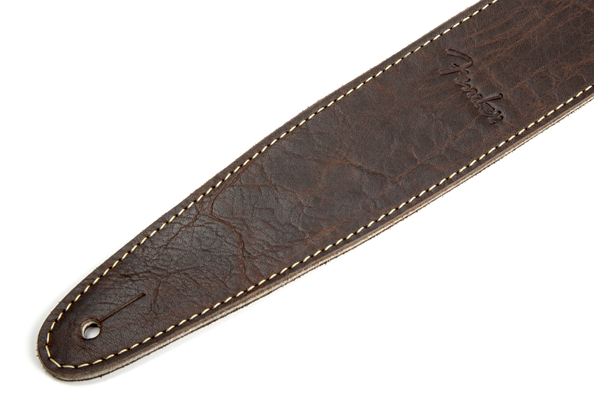 Fender Artisan Crafted Leather Strap, Brown, 2"