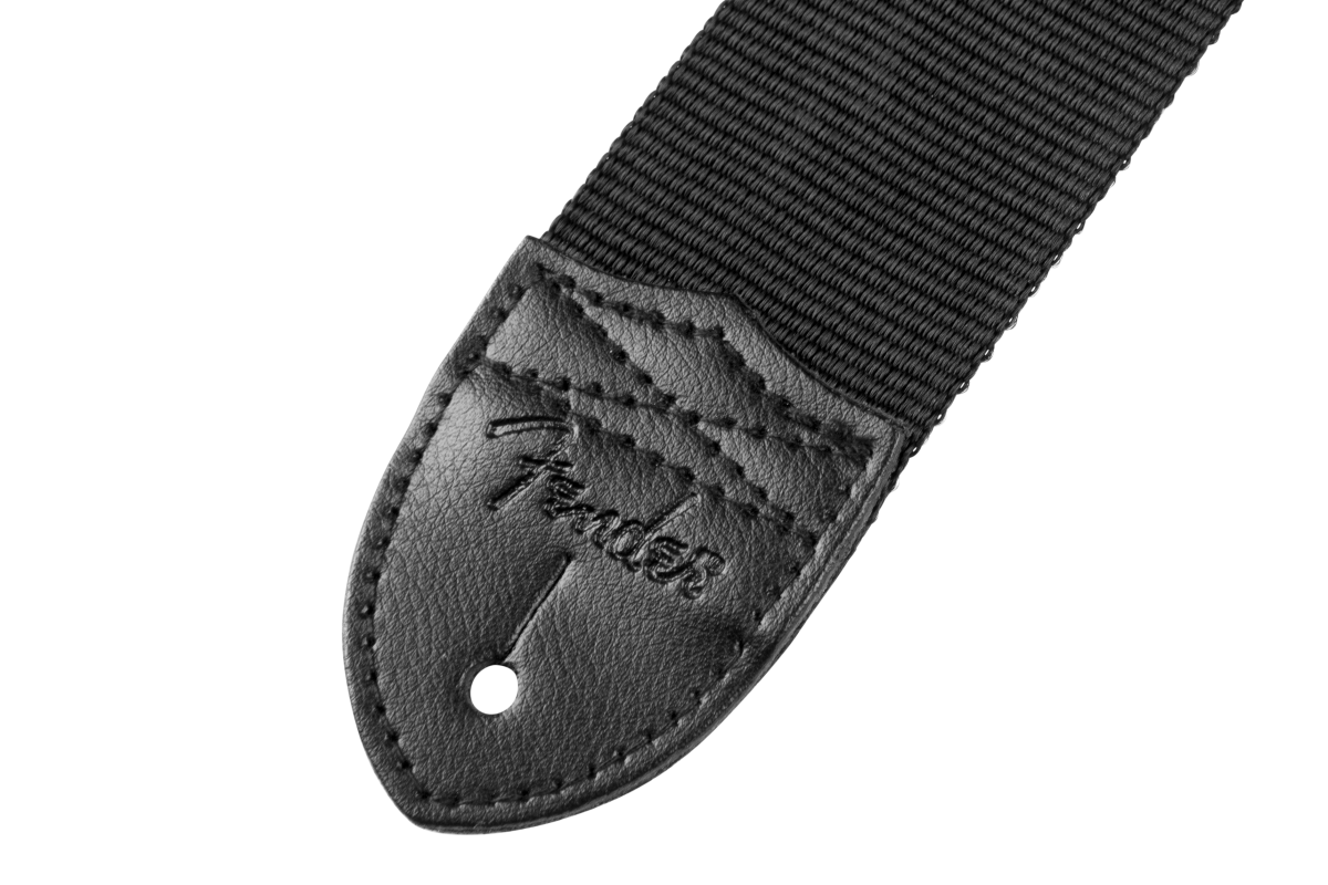 Fender Nylon Lightning Bolt Strap, Black/White, 2"