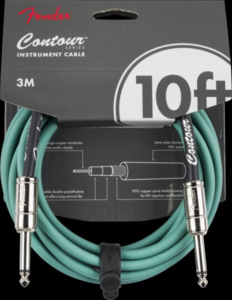 Fender Contour™ Instrument Cable, Sherwood Green, 10'