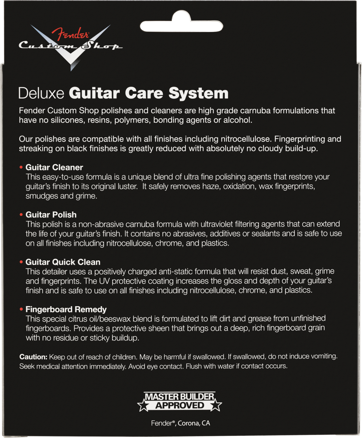 Fender Custom Shop Deluxe Guitar Care System, 4 Pack, Black