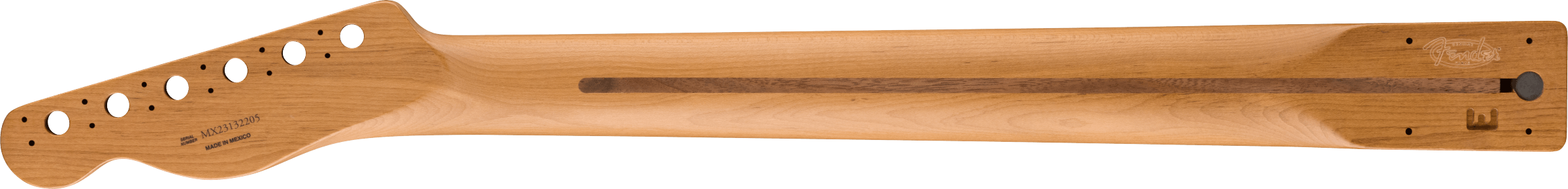 Fender Satin Roasted Maple Telecaster® Neck, 22 Jumbo Frets, 12", Maple, Flat Oval Shape