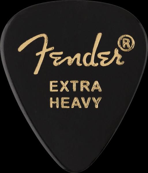 Fender Classic Celluloid, Black, 351 Shape, Extra Heavy, 12 Count