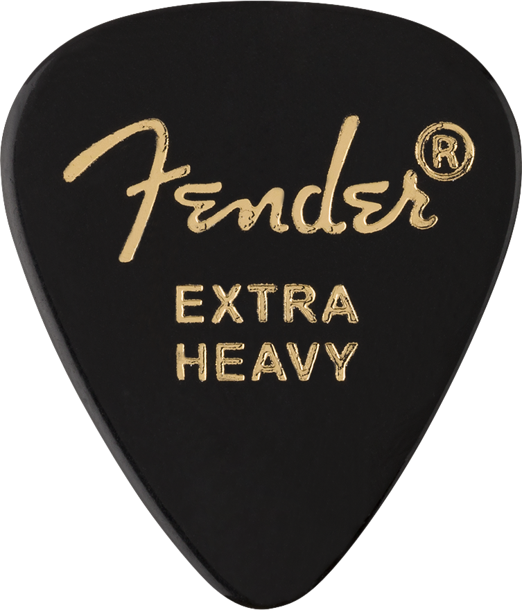 Fender Classic Celluloid, Black, 351 Shape, Extra Heavy, 12 Count
