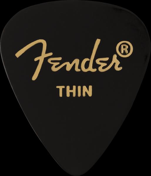 Fender Classic Celluloid, Black, 351 Shape, Thin, 12 Count