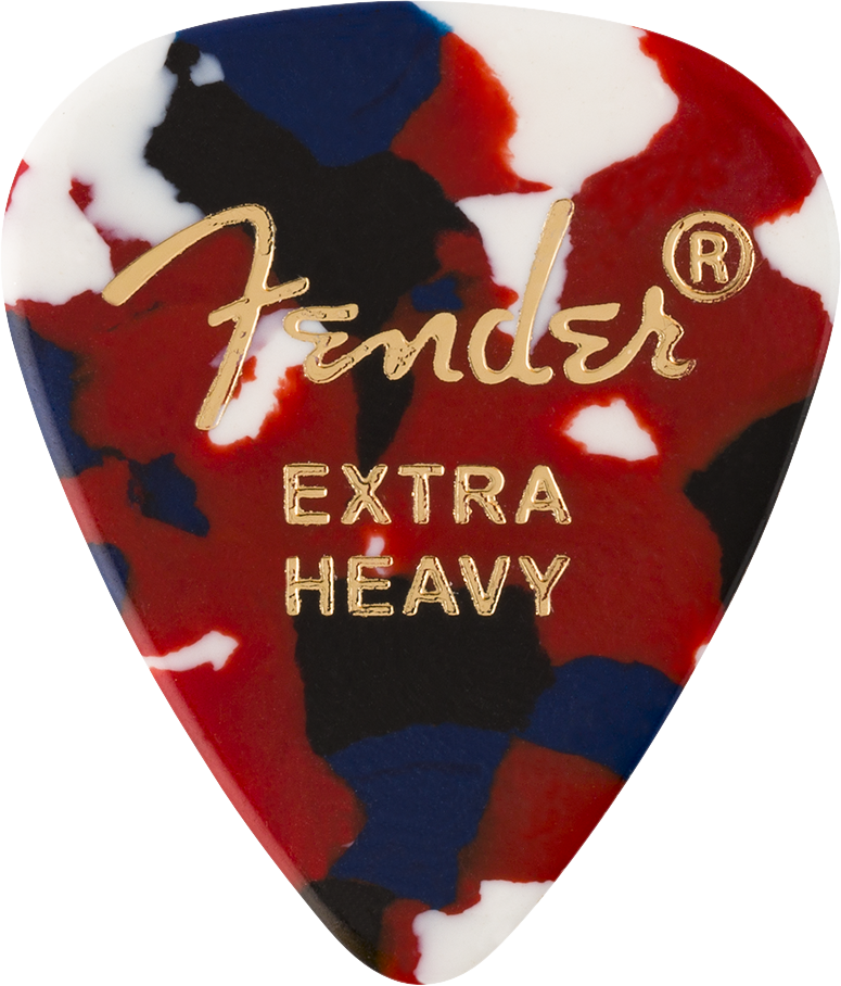 Fender Classic Celluloid, Confetti, 351 Shape, Extra Heavy, 12 Count