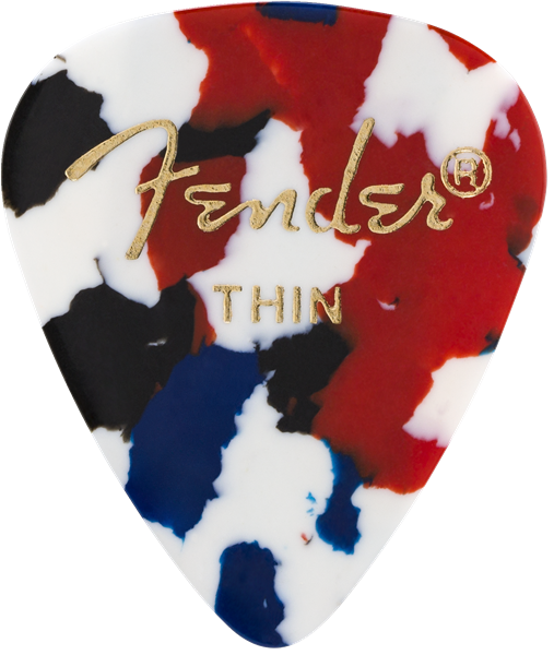 Fender Classic Celluloid, Confetti, 351 Shape, Thin, 12 Count