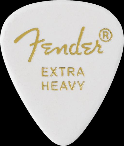 Fender Classic Celluloid, White, 351 Shape, Extra Heavy, 12 Count
