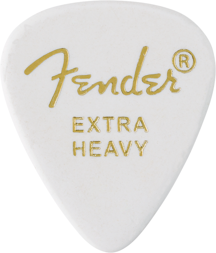Fender Classic Celluloid, White, 351 Shape, Extra Heavy, 12 Count