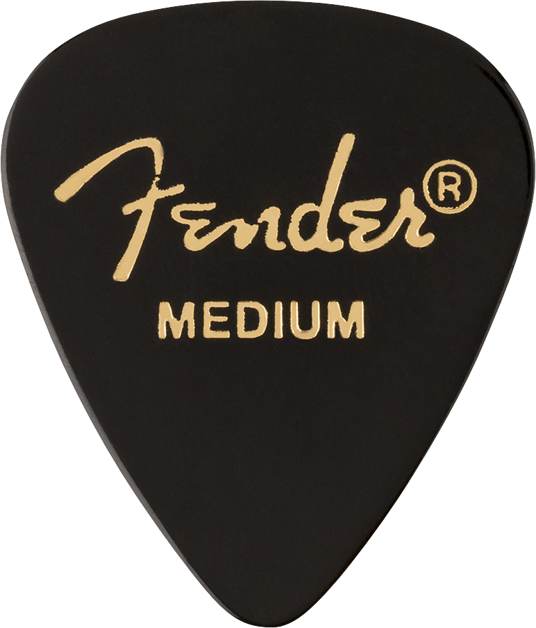 Fender Classic Celluloid, Black, 351 Shape, Medium, 12 Count