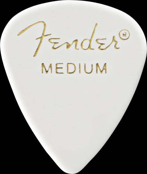 Fender Classic Celluloid, White, 351 Shape, Medium, 12 Count