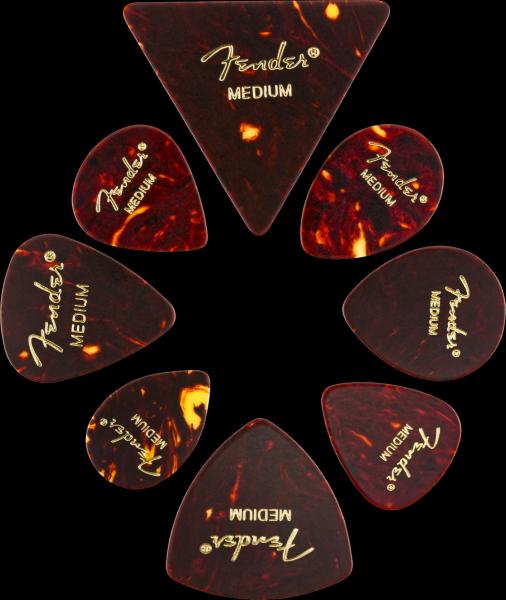 Fender All Shapes, Celluloid Medley, Tortoise Shell, Medium, (8)