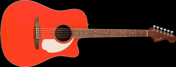 Fender California Standard Redondo™ CE, Spruce Top, Ivory Pickguard, Fiesta Red