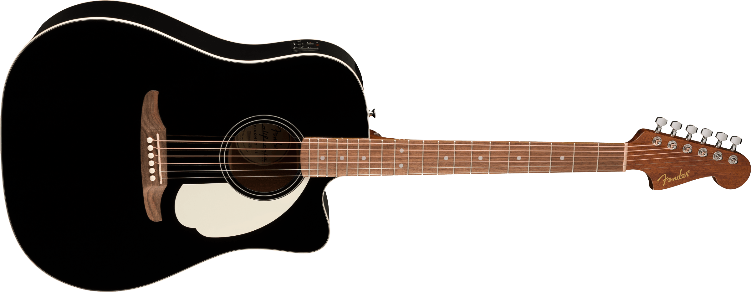 Fender California Standard Redondo™ CE, Spruce Top, Ivory Pickguard, Black