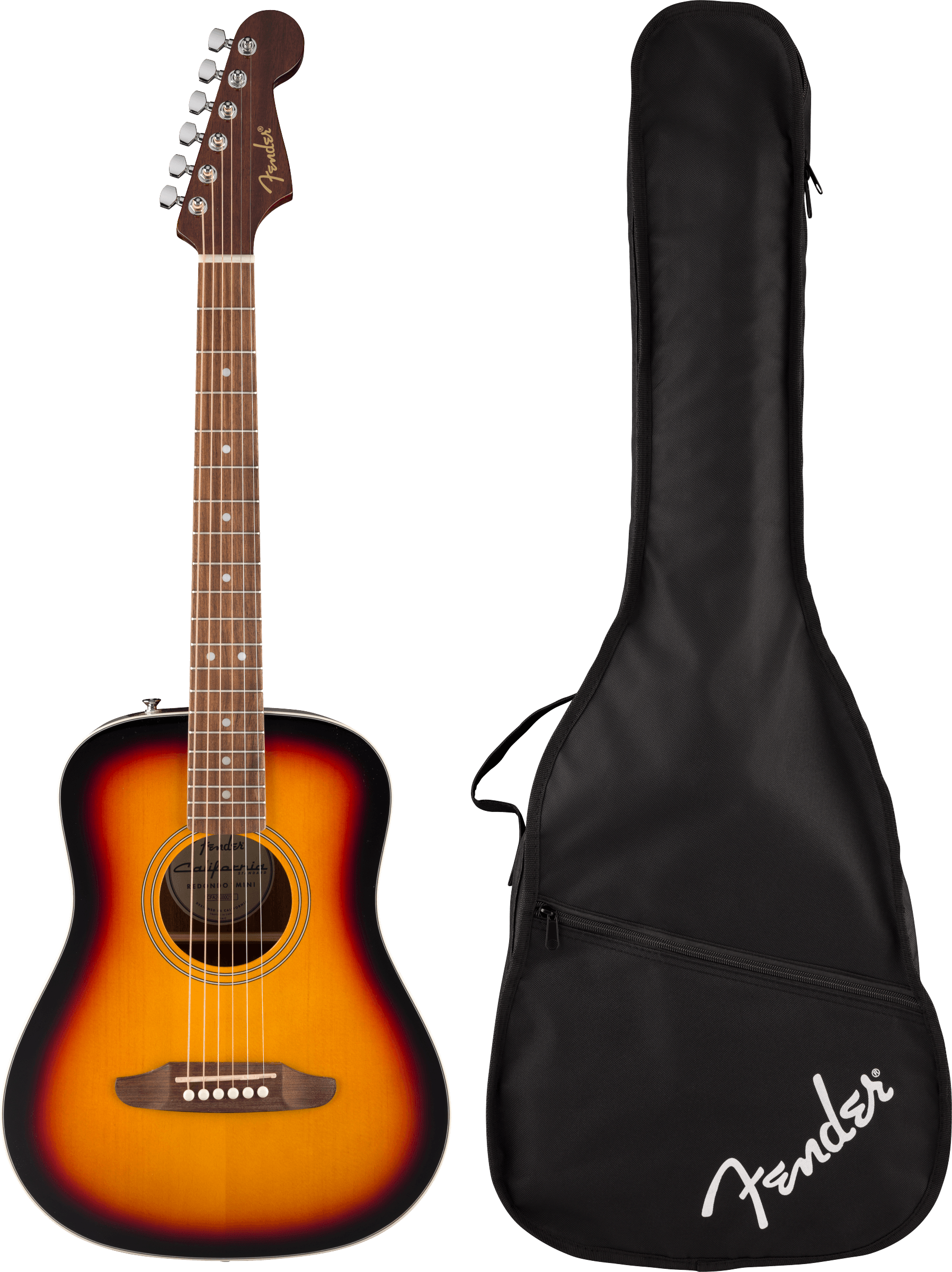 Fender California Standard Redondo™ Mini with Bag, Spruce Top, 3-Color Sunburst