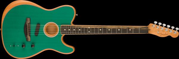 Fender DE American Acoustasonic® Telecaster®, Channel-Bound Neck, Ebony Fingerboard, Aqua Teal