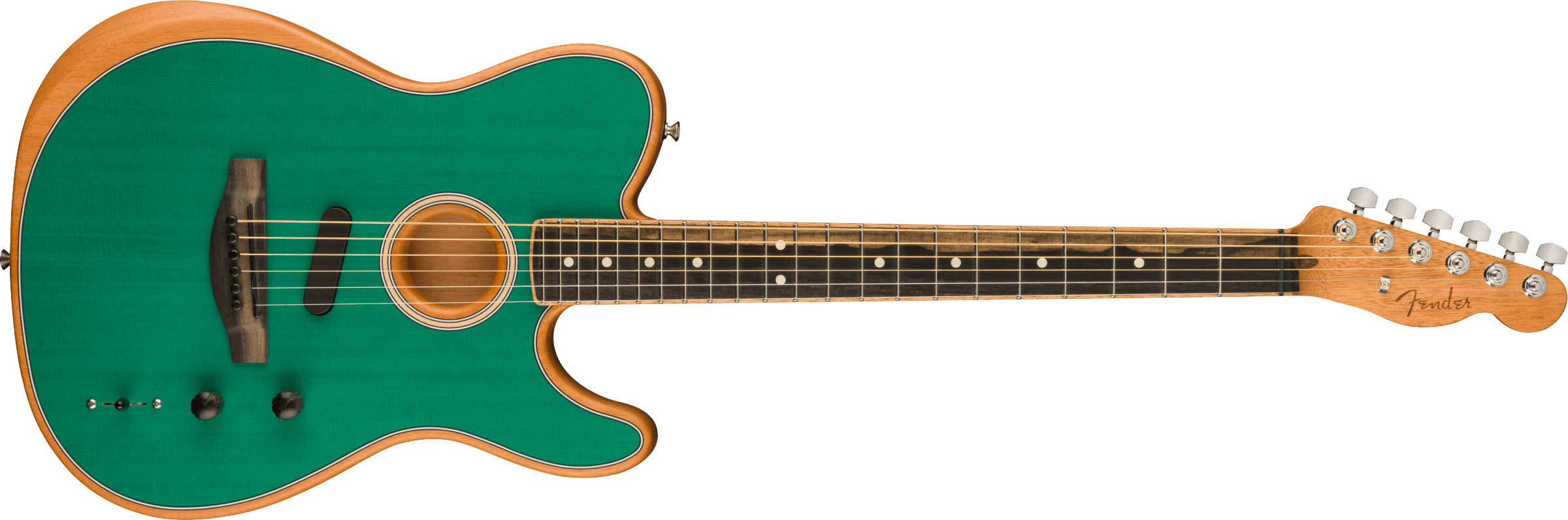 Fender DE American Acoustasonic® Telecaster®, Channel-Bound Neck, Ebony Fingerboard, Aqua Teal