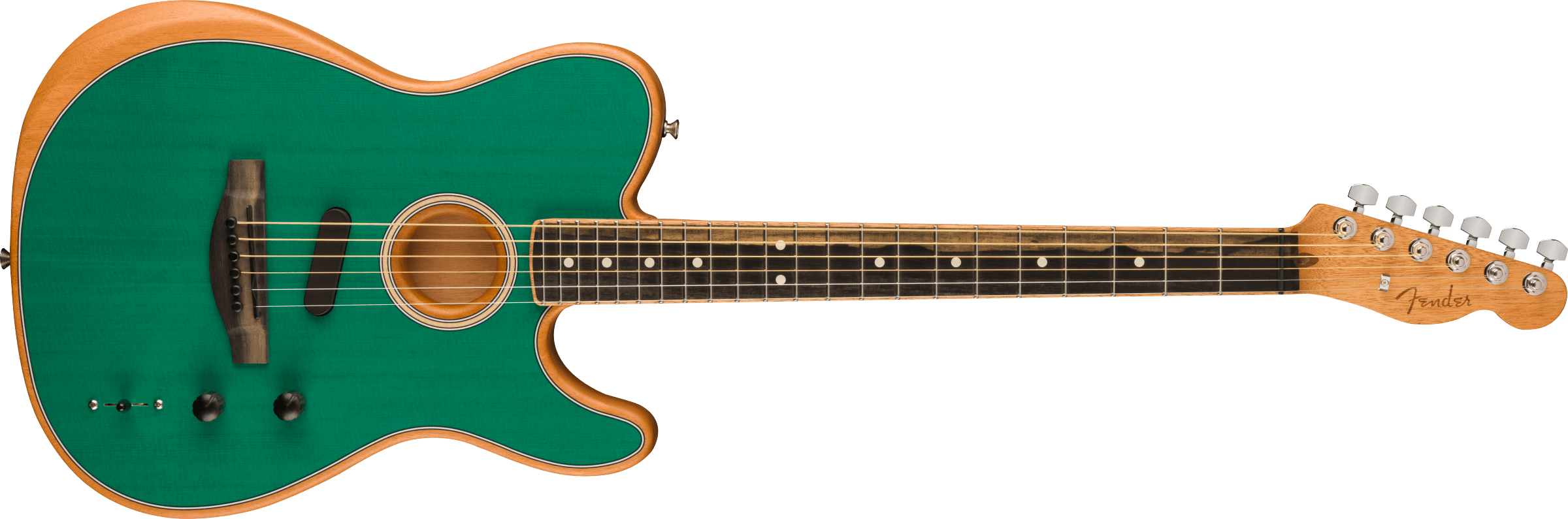 Fender DE American Acoustasonic® Telecaster®, Channel-Bound Neck, Ebony Fingerboard, Aqua Teal