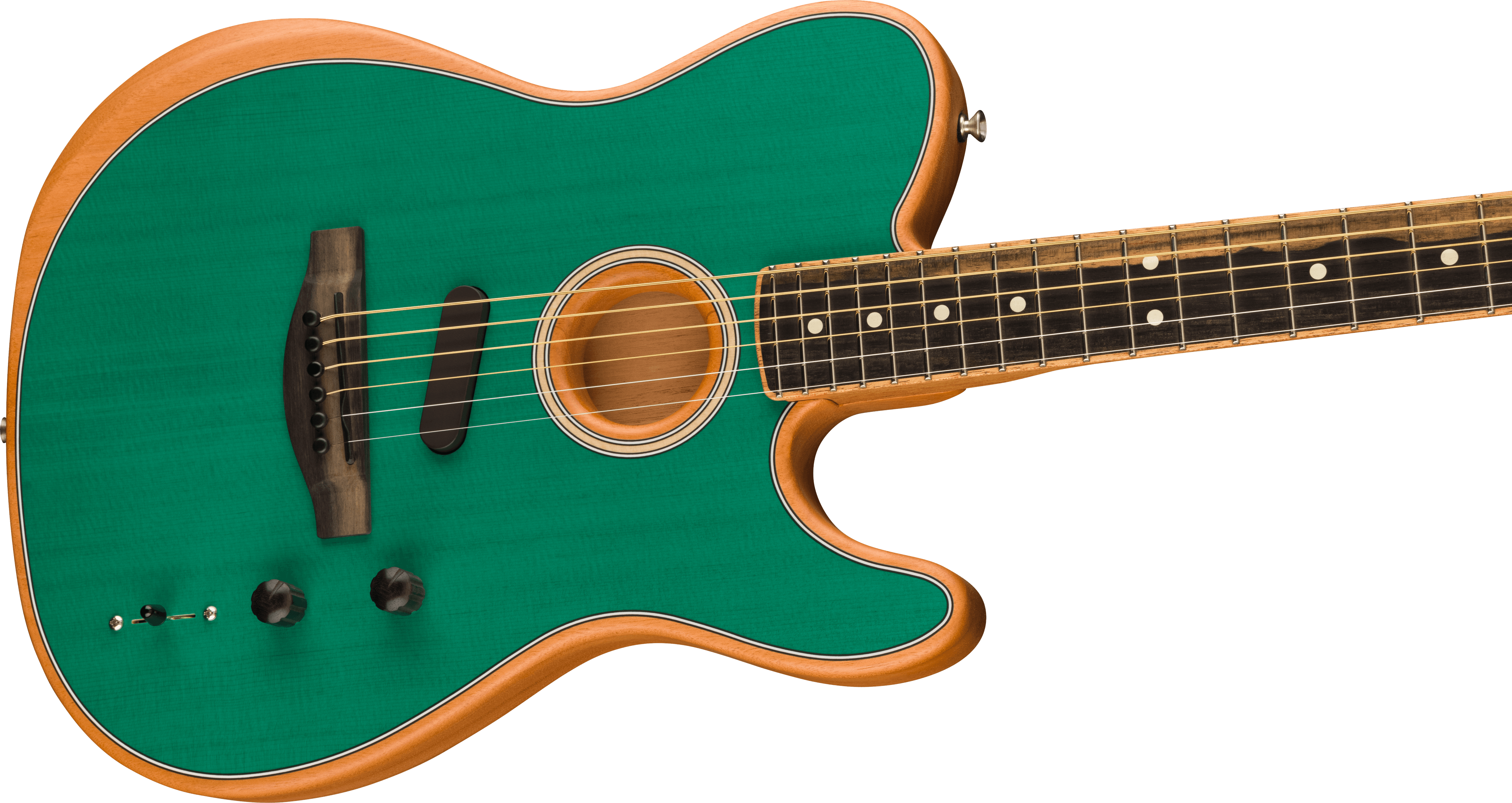 Fender DE American Acoustasonic® Telecaster®, Channel-Bound Neck, Ebony Fingerboard, Aqua Teal