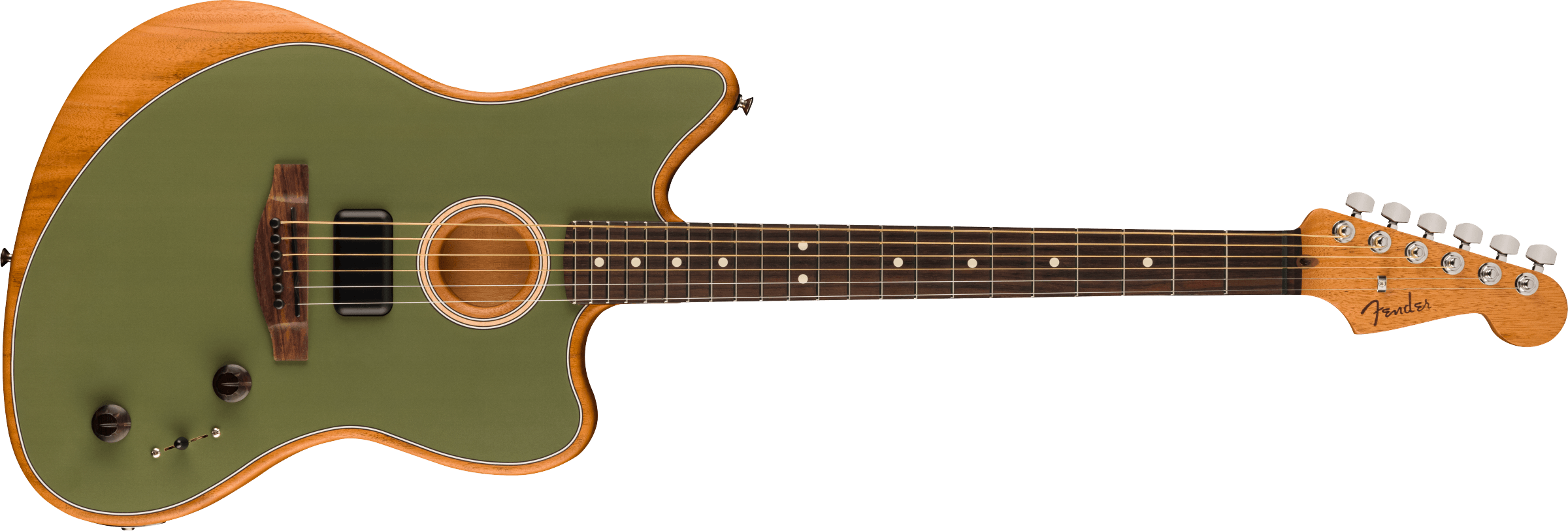 Fender Acoustasonic® Player Jazzmaster, Rosewood Fingerboard, Antique Olive