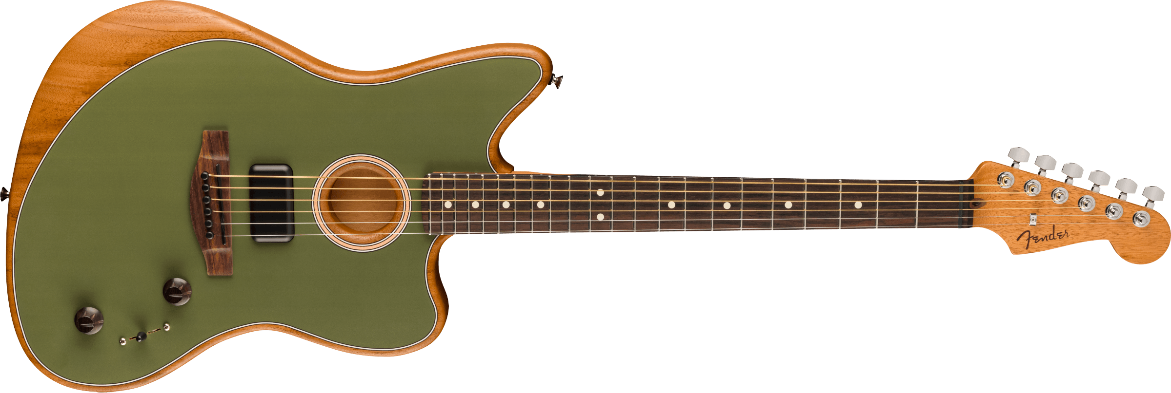 Fender Acoustasonic® Player Jazzmaster, Rosewood Fingerboard, Antique Olive