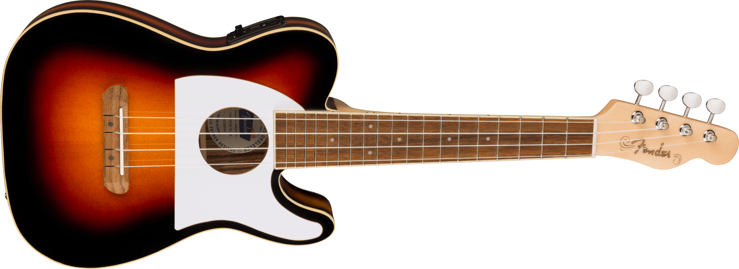 Fender Fullerton Tele® Uke, Walnut Fingerboard, White Pickguard, 2-Color Sunburst