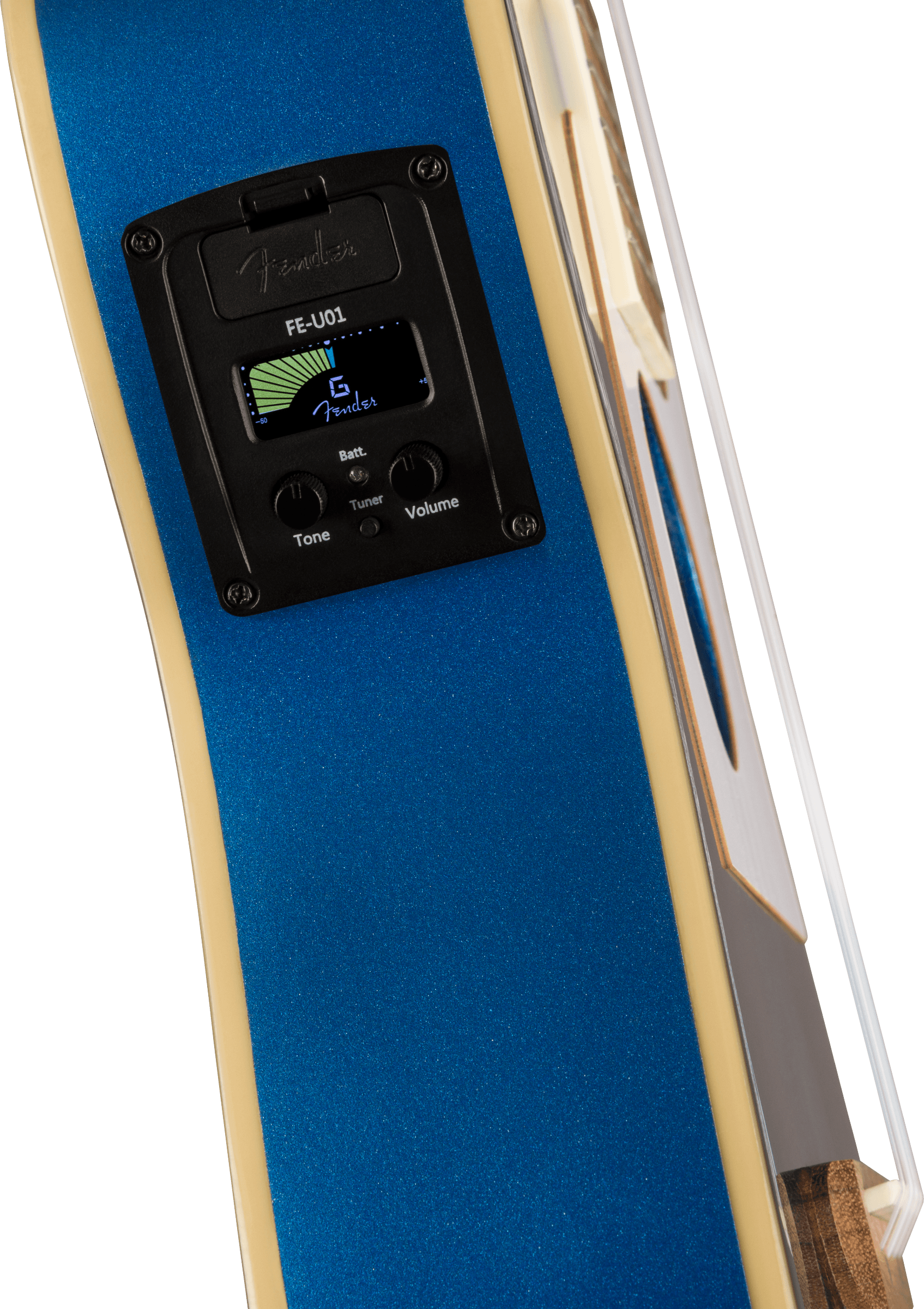 Fender Fullerton Tele® Uke, Walnut Fingerboard, White Pickguard, Lake Placid Blue