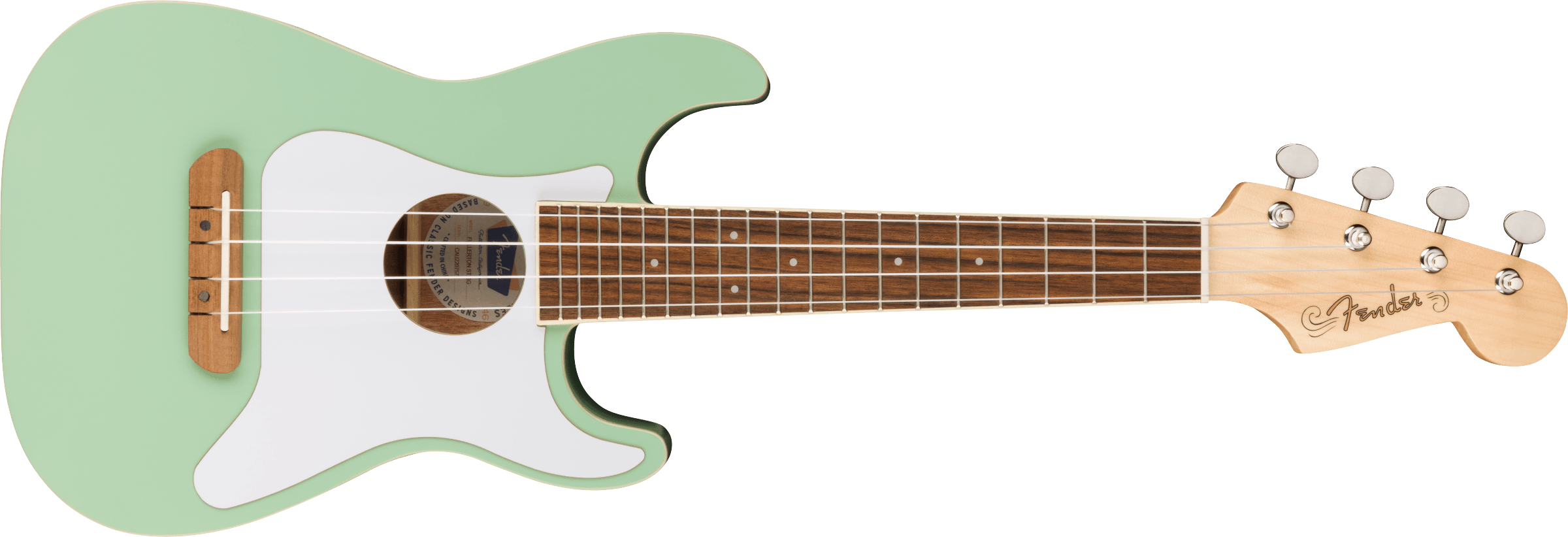 Fender Fullerton Strat® Uke, Walnut Fingerboard, White Pickguard, Surf Green
