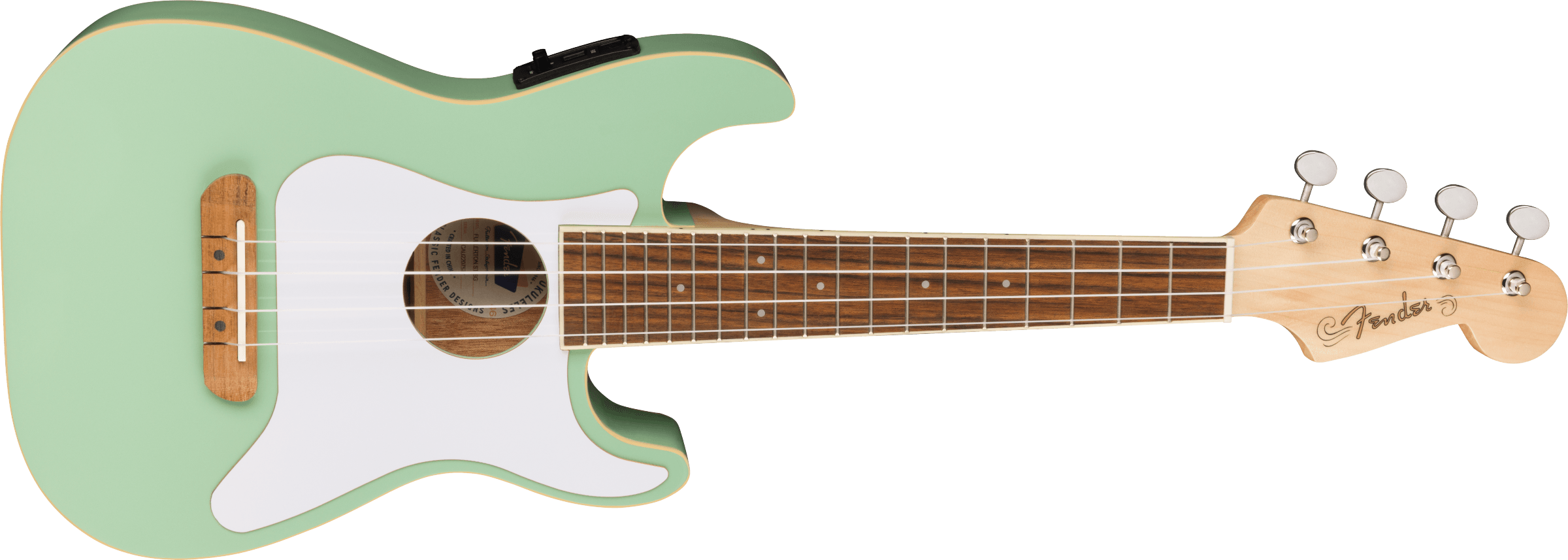 Fender Fullerton Strat® Uke, Walnut Fingerboard, White Pickguard, Surf Green