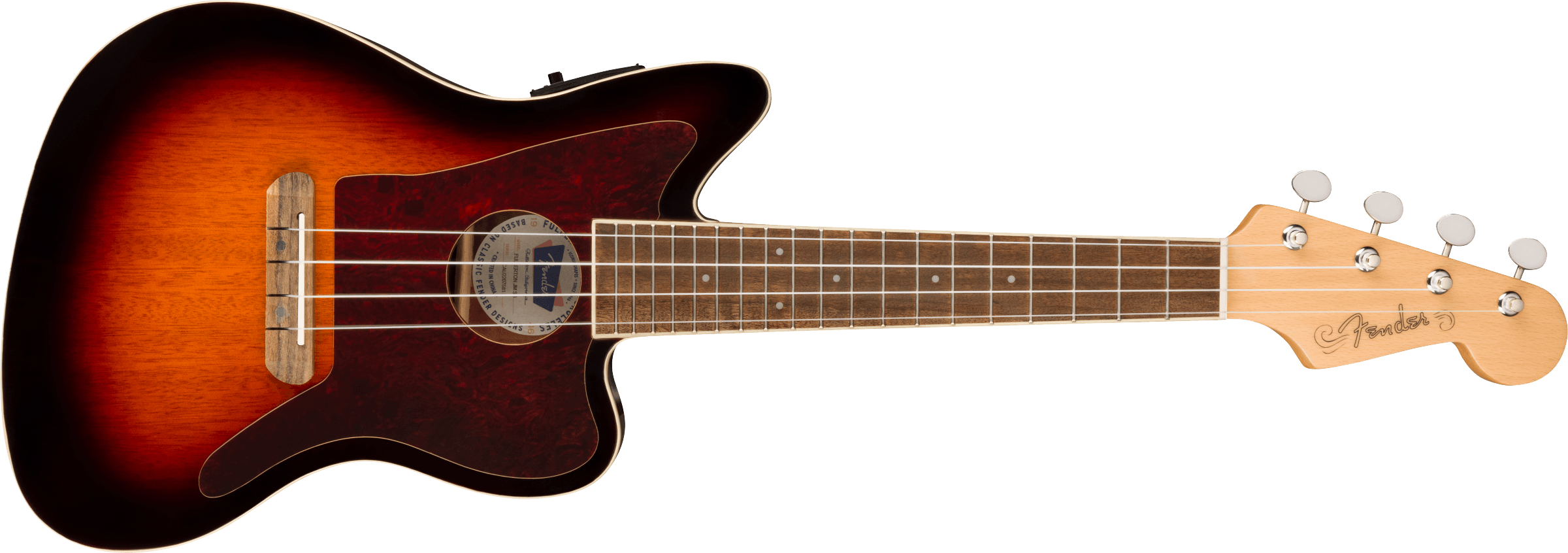 Fender Fullerton Jazzmaster® Uke, Walnut Fingerboard, Tortoiseshell Pickguard, 3-Color Sunburst