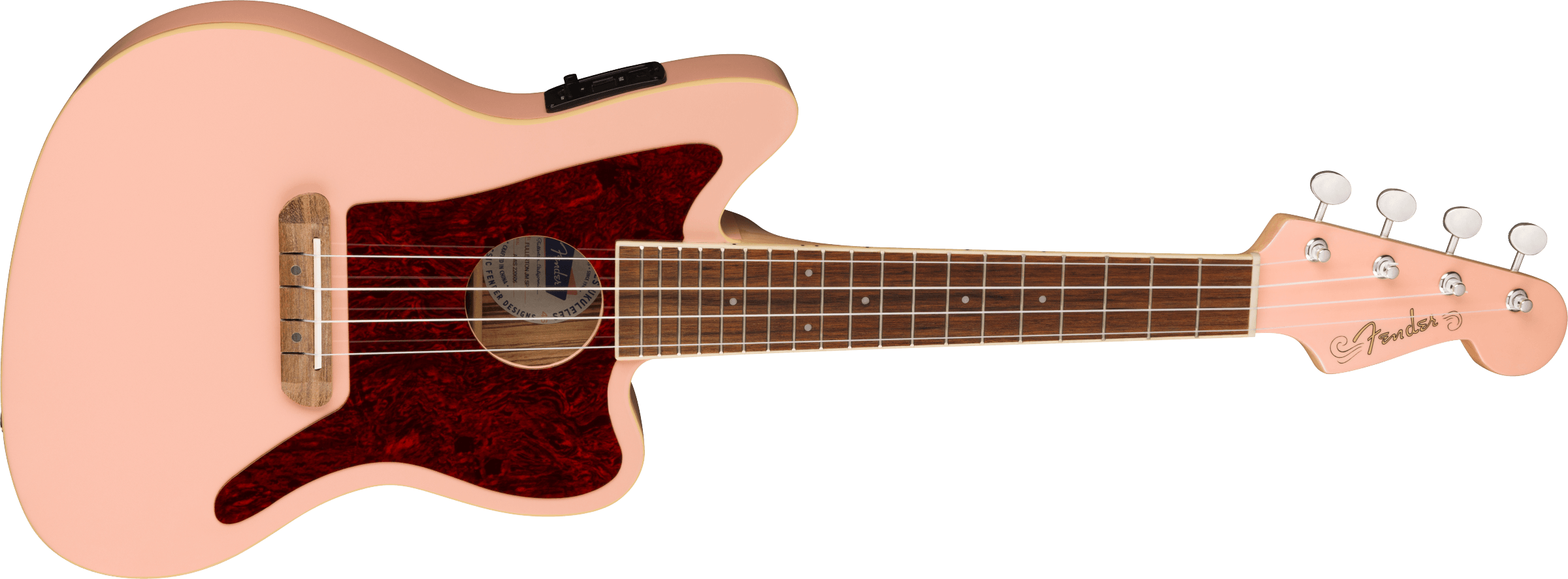 Fender Fullerton Jazzmaster® Uke, Walnut Fingerboard, Tortoiseshell Pickguard, Shell Pink
