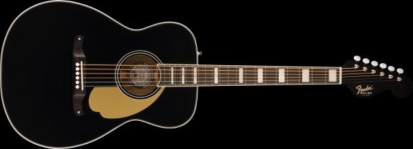 Fender California Vintage Malibu with Case, Gold Pickguard, Matching Headstock, Black