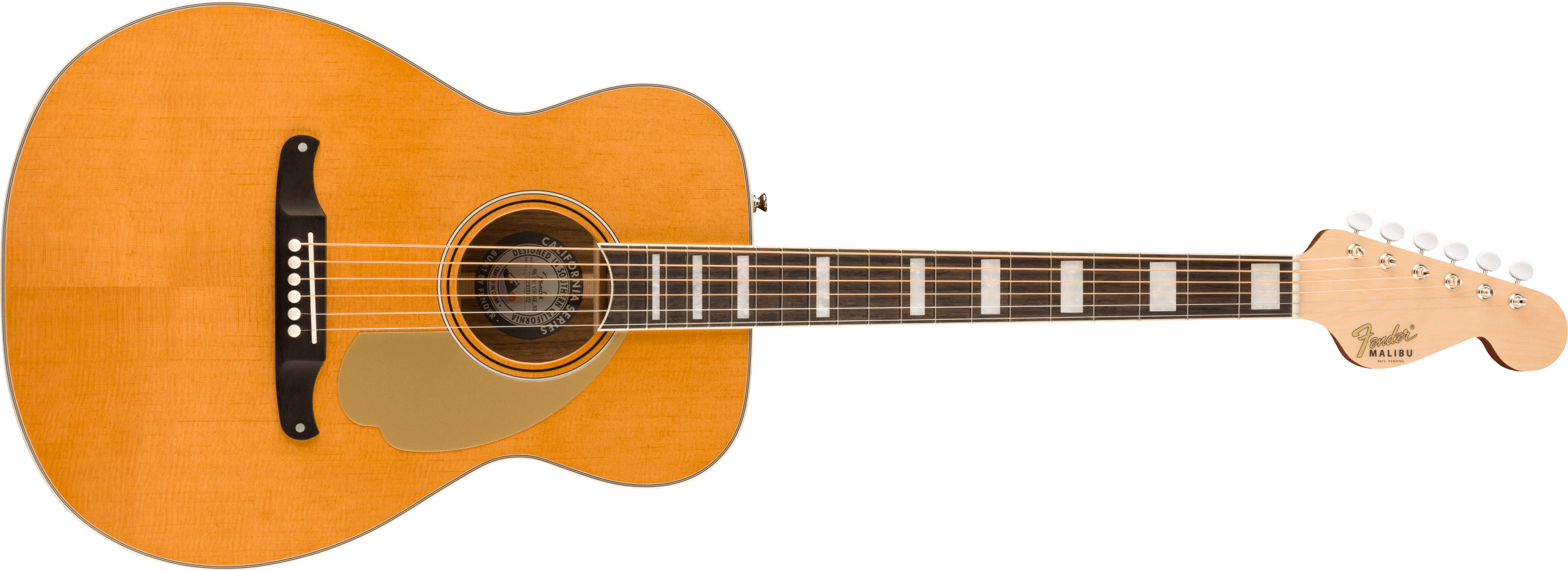 Fender California Vintage Malibu with Case, Gold Pickguard, Aged Natural