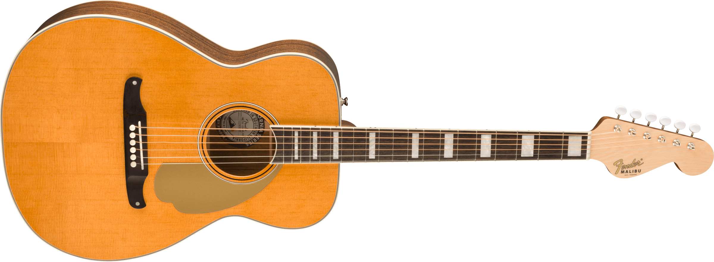 Fender California Vintage Malibu with Case, Gold Pickguard, Aged Natural