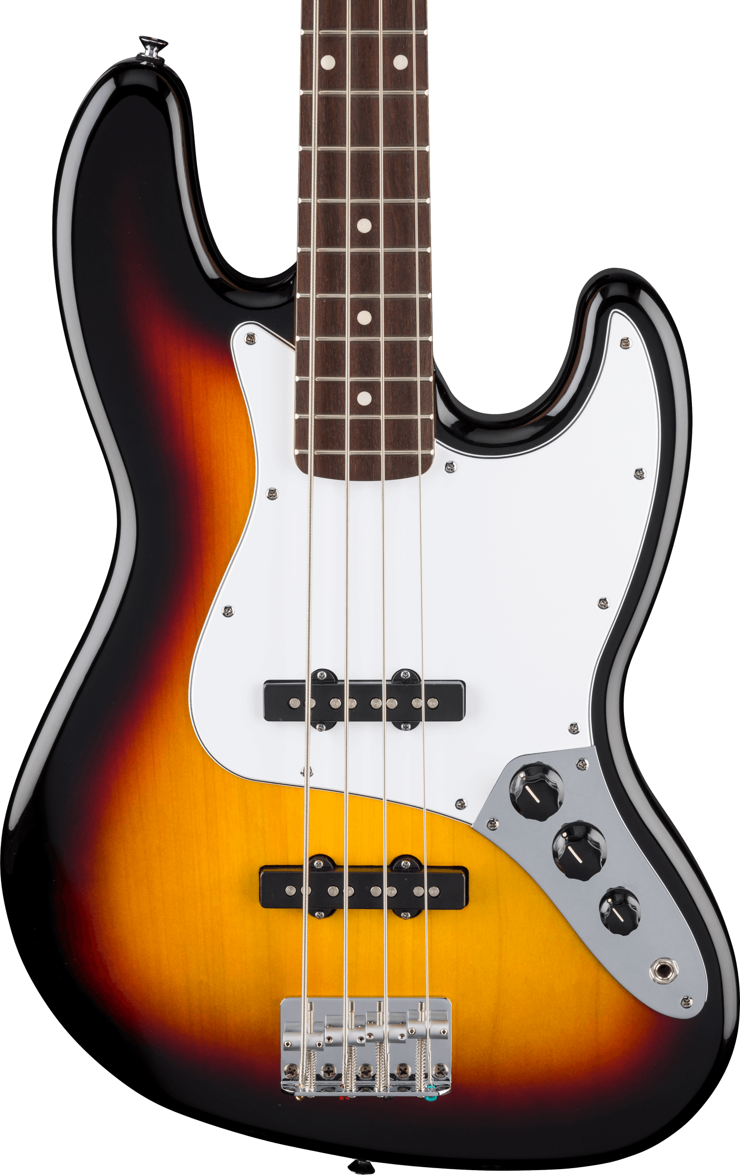 Fender Standard Jazz Bass®, Laurel Fingerboard, White Pickguard, 3-Color Sunburst