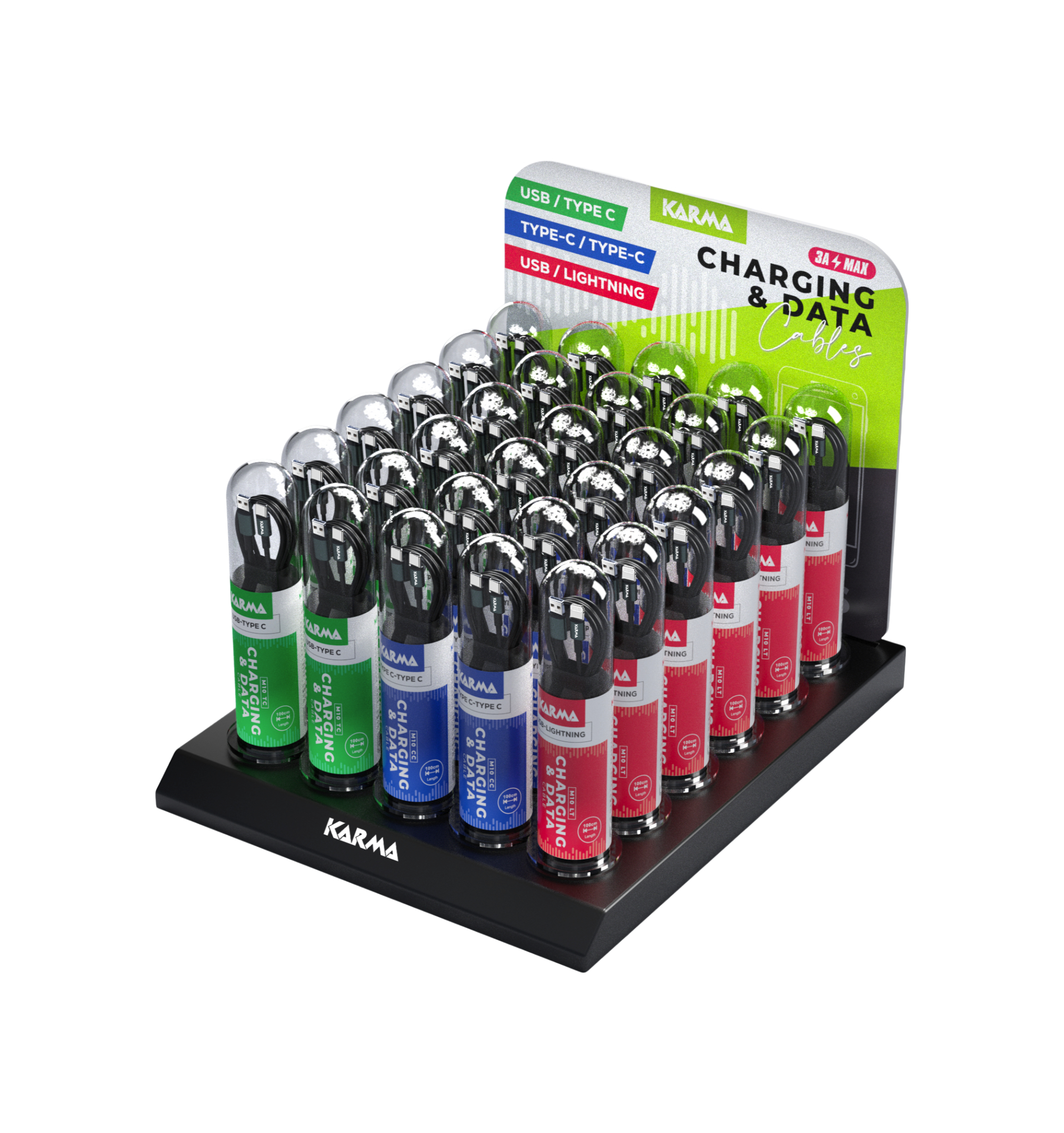 KARMA Espositore 30 cavi misti