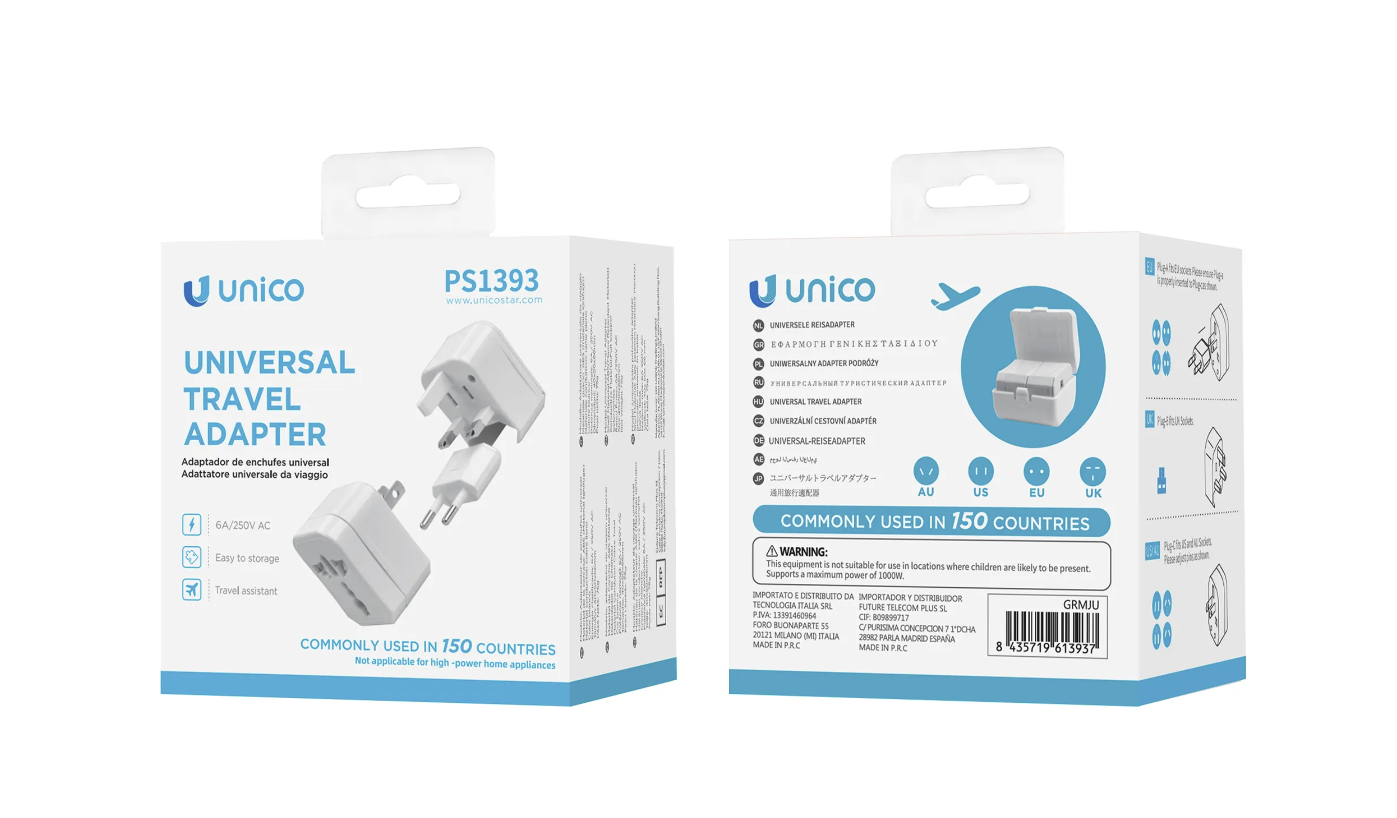 UNICO Adattatore da viaggio universale PS 1393