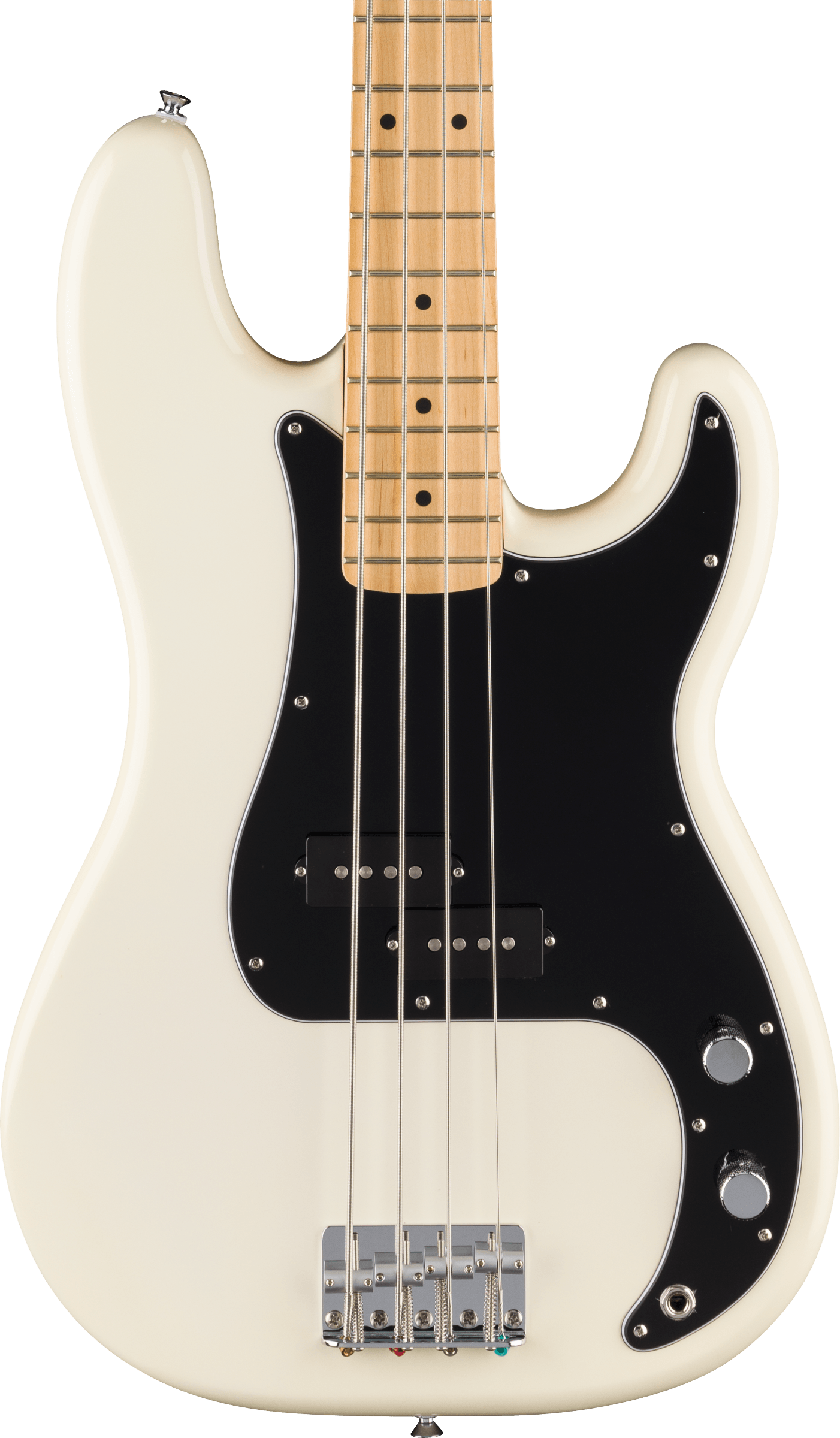 Fender Standard Precision Bass®, Maple Fingerboard, Black Pickguard, Olympic White