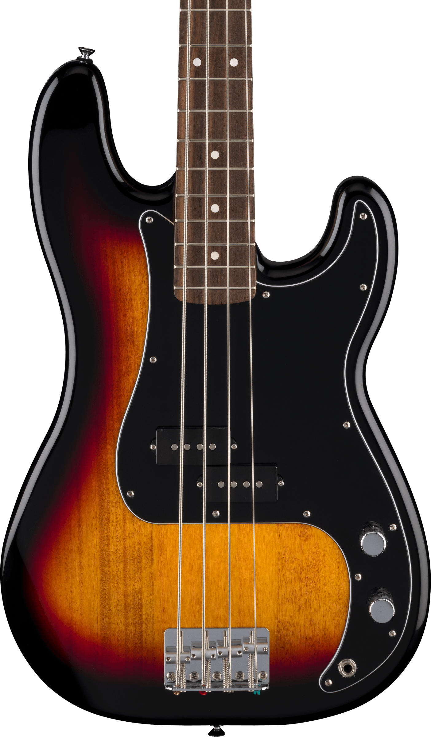Fender Standard Precision Bass®, Laurel Fingerboard, Black Pickguard, 3-Color Sunburst