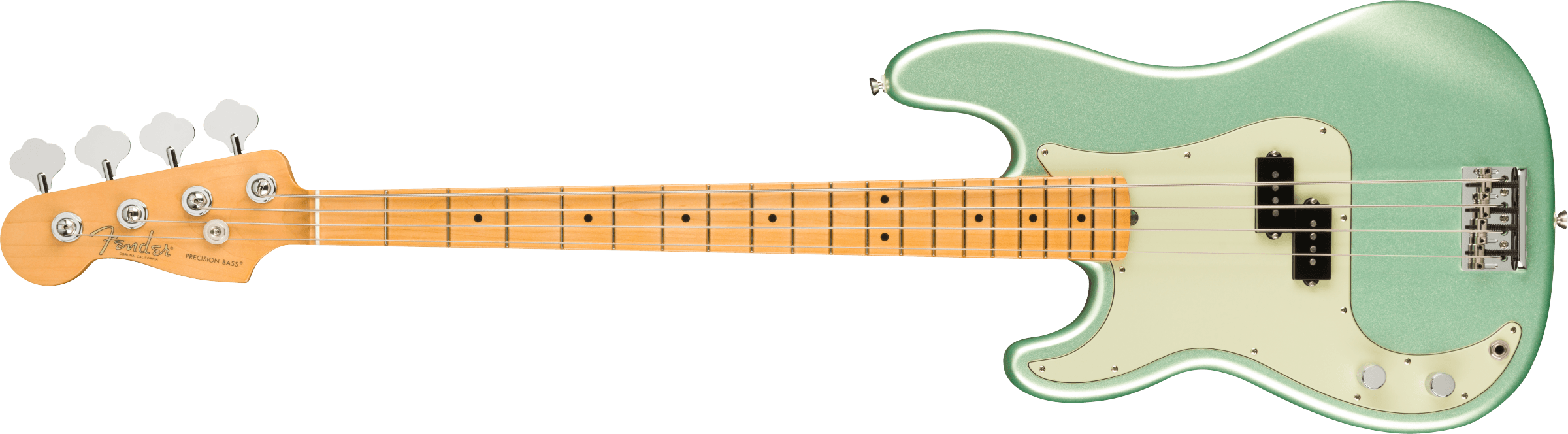 Fender American Professional II Precision Bass® Left-Hand, Maple Fingerboard, Mystic Surf Green