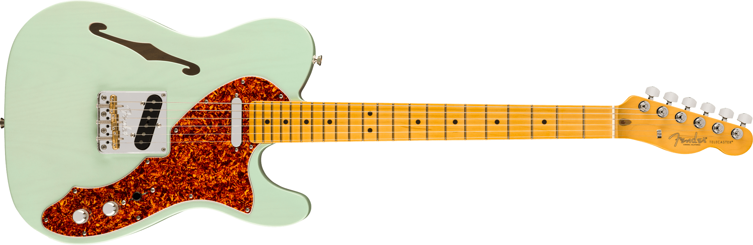 Fender American Professional II Telecaster® Thinline, Maple Fingerboard, Transparent Surf Green