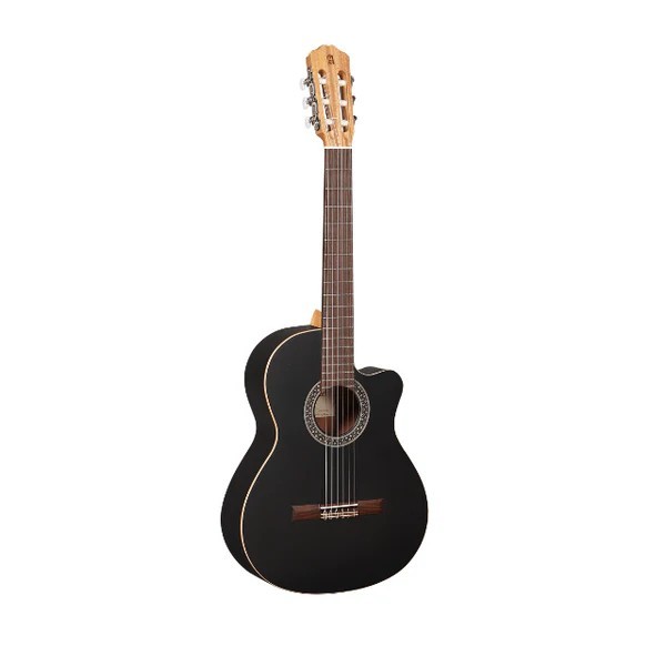 ALHAMBRA BLACK SATIN CW EZ - Chitarra Classica Nera Cutaway Elettrificata
